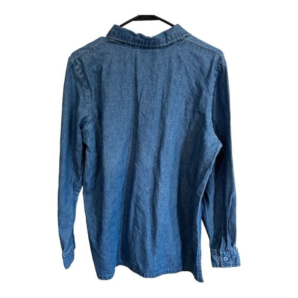 Blair holiday Christmas button down chambray shirt size medium - Picture 5 of 5